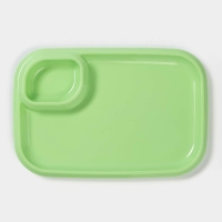 Блюдо для шашлыка с соусницей 30,3×21×2,5 см, цвет зеленый Блюдо для шашлыка с соусницей 30,3×21×2,5 см, цвет зеленый