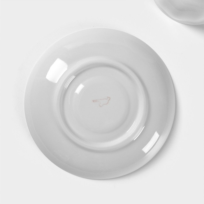 Чайная пара фарфоровая &laquo;Оливки&raquo;, 275 мл, чашка d=9,2 см, блюдце d=15,1 см, рисунок МИКС