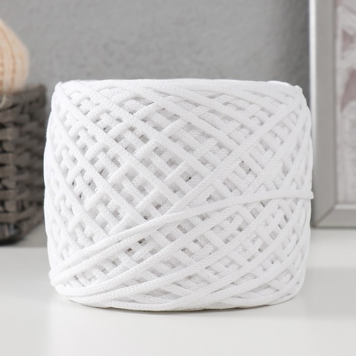 Хлопковый шнур 3 мм 220м/240&plusmn;5 гр Градиент (белый/графит)