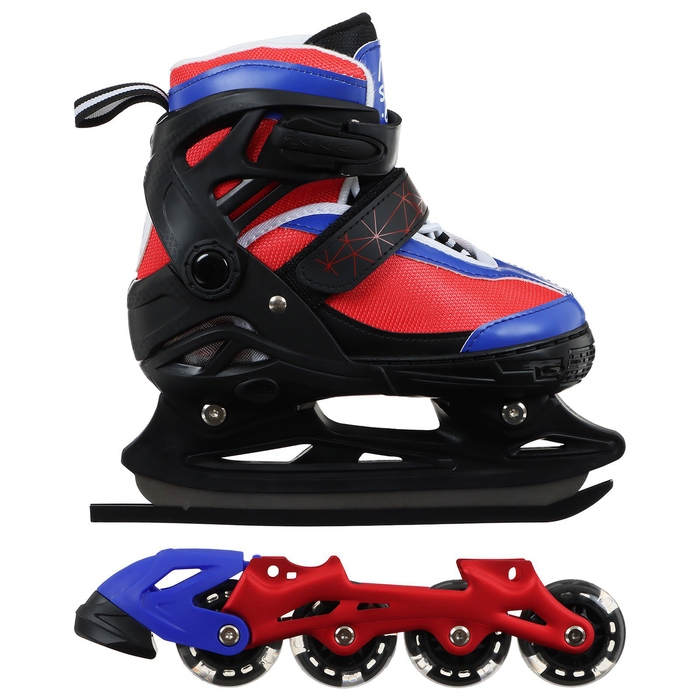 Коньки детские раздвижные Snow Cat, с роликовой платформой, р. 30-33