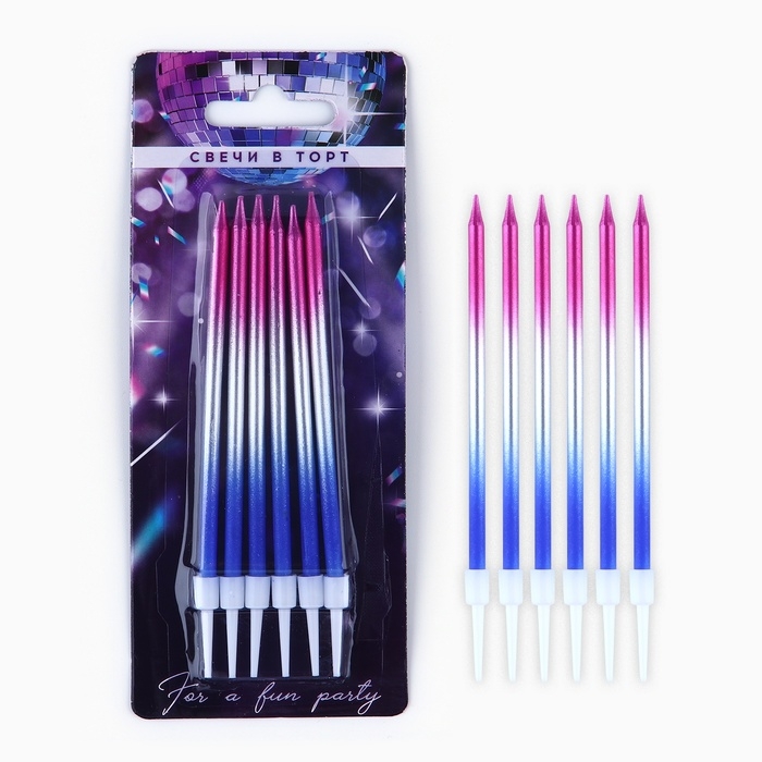 Свечи для торта &laquo;Make a wish&raquo;, 6 шт., 13 х 0,5 см