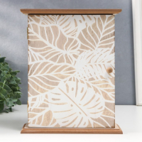 Ключница дерево 6 крючков "Белые пальмовые листья" 25,5х20,5х6,5 см   МИКС