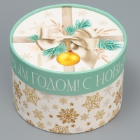 Набор шляпных коробок 3 в 1 &laquo;Золото&raquo;, 16 х 10, 14 х 9, 13 х 8.5 см, Новый год