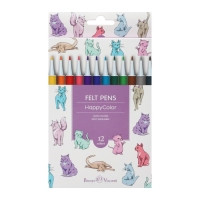 Фломастеры 12 цветов BrunoVisconti HappyColor, МИКС Фломастеры 12 цветов BrunoVisconti HappyColor, МИКС