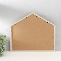 Фоторамка пластик, текстиль на 4 фото "Милый дом в коричневую полоску" с прищепками 40х35 см