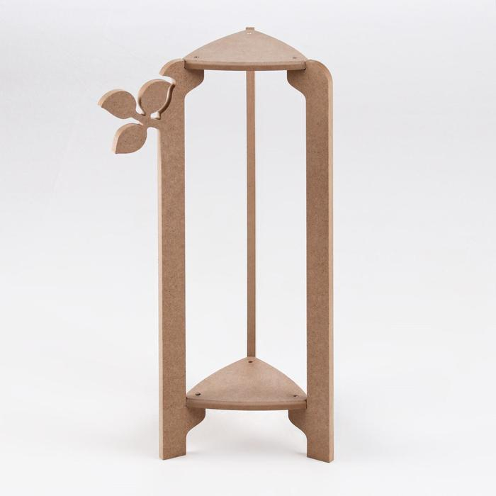 Стойка-полка для цветов двухъярусная Стойка-полка для цветов двухъярусная "Флора" 49х27х25 см, неокрашенная (для декорирования)