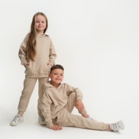 Костюм детский (худи, брюки) KAFTAN "Basic line", размер 32 (110-116), цвет кофейный