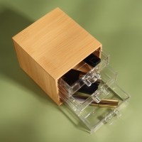 Органайзер для хранения «BAMBOO», 3 ящика, 14×12×11.5 см, в коробке, коричневый Органайзер для хранения «BAMBOO», 3 ящика, 14×12×11.5 см, в коробке, коричневый