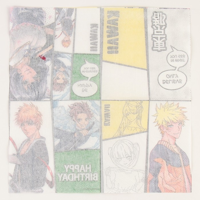 Салфетки бумажные 25*25см Салфетки бумажные 25*25см "Комиксы" (набор 20 шт)