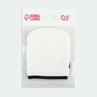 Варежка для умывания, 12,5 × 10 см, с подвесом, цвет белый/чёрный Варежка для умывания, 12,5 × 10 см, с подвесом, цвет белый/чёрный