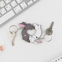 Брелок для ключей парный &laquo;Зайчики&raquo;, деревянный, 9 х 15 см