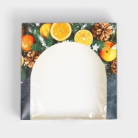 Коробка складная &laquo;Мандарины&raquo;, 20 х 20 х 5 см, Новый год