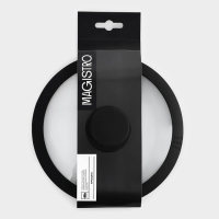 Крышка из жаропрочного стекла Magistro, со сливом, с силиконовым ободком и ручкой, d=18 см