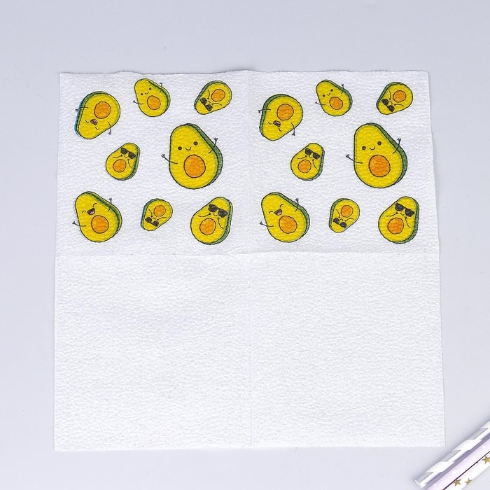 Салфетки бумажные &laquo;Авокадо&raquo;, однослойные, 24х24 см, набор 20 шт.
