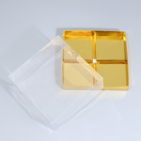 Коробка кондитерская для муссовых пирожных &laquo;Золотистая&raquo;, 17.8 х 17.8 х 6.5 см