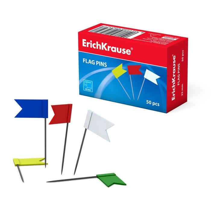 Кнопки силовые Кнопки силовые "Флажки", 50 штук, Erich Krause