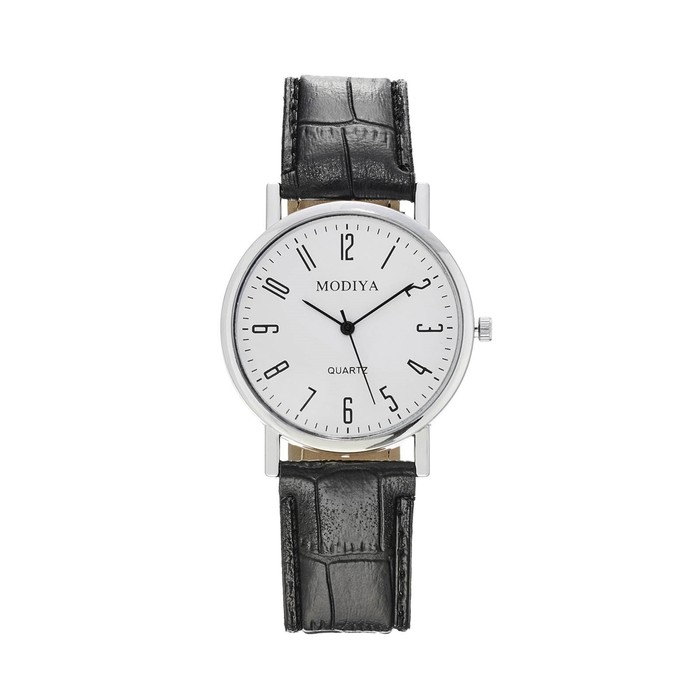 Часы наручные кварцевые мужские, d-4 см, белый циферблат Часы наручные кварцевые мужские, d-4 см, белый циферблат