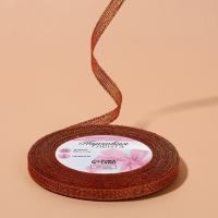 Лента парчовая, 6 мм, 23 ± 1 м, цвет бордовый №034 Лента парчовая, 6 мм, 23 ± 1 м, цвет бордовый №034