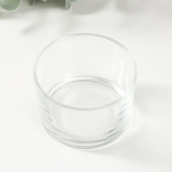 Подсвечник стекло на 1 свечу "Круглый" прозрачный 7,4х7,4х4,8 см