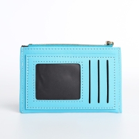 Картхолдер на молнии, цвет голубой