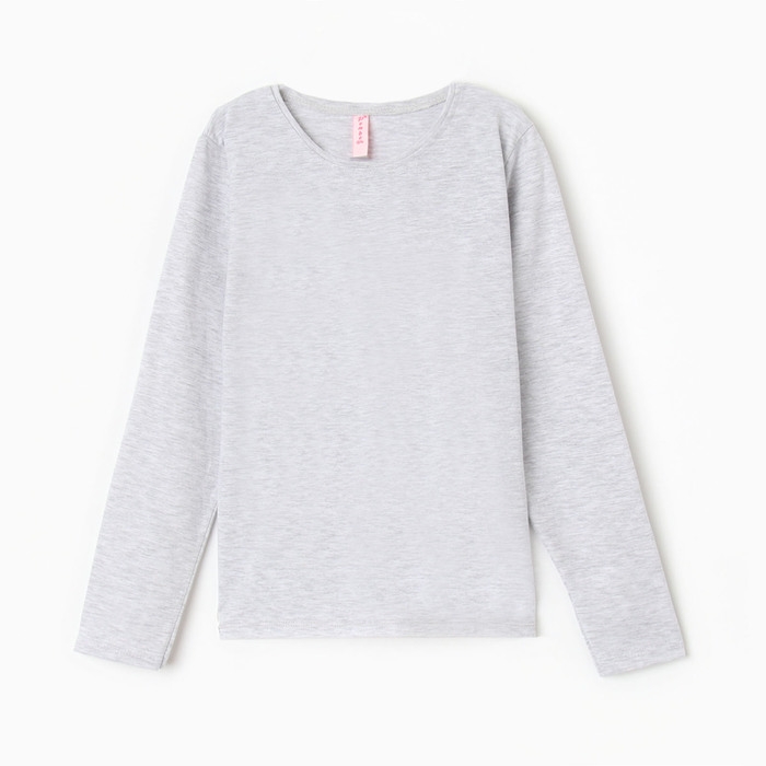 Лонгслив для девочки, цвет серый меланж, рост 152 Лонгслив для девочки, цвет серый меланж, рост 152