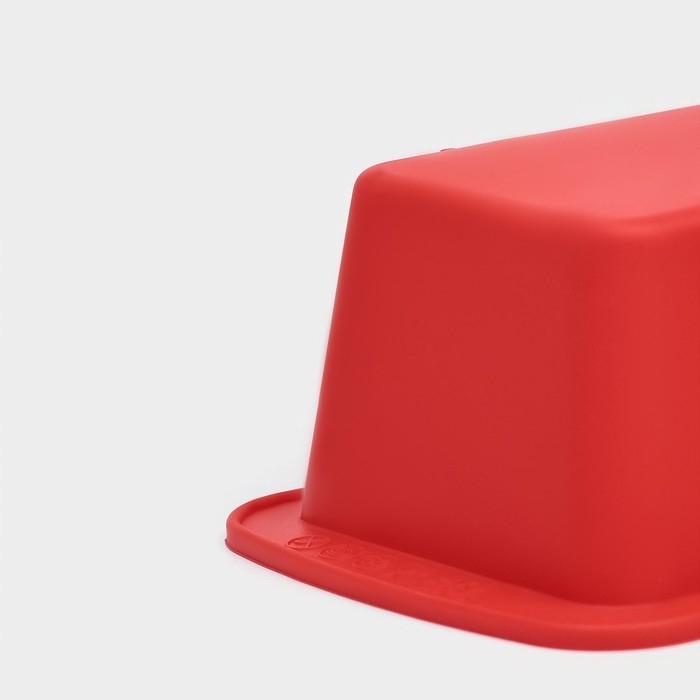 Форма для выпечки Доляна «Хлеб», силикон, 16,5×8,3×5,3 см, внутр.размер 14,5×6,3×5,3 см, цвет красный Форма для выпечки Доляна «Хлеб», силикон, 16,5×8,3×5,3 см, внутр.размер 14,5×6,3×5,3 см, цвет красный