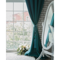 Штора портьерная &laquo;Этель&raquo; 145&times;265 см, блэкаут, цвет изумрудный, пл. 210 г/м&sup2;, 100% п/э