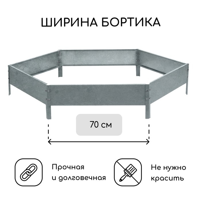Клумба оцинкованная, d = 140 см, h = 15 см, Greengo Клумба оцинкованная, d = 140 см, h = 15 см, Greengo