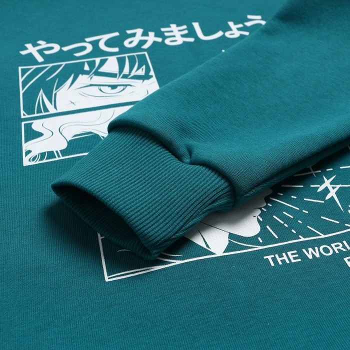 Свитшот для мальчика, цвет изумруд, рост 134 см Свитшот для мальчика, цвет изумруд, рост 134 см