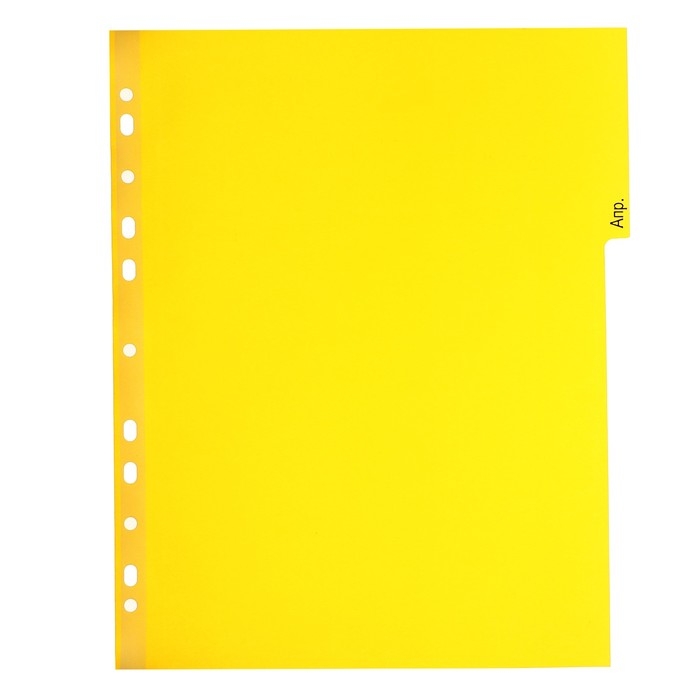 Набор разделителей листов А4+ Office-2000, по месяцам ЯНВ-ДЕК, 12 листов, цветные, пластик 140 мкм