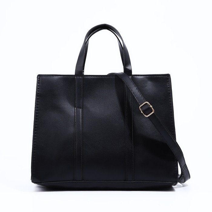 Сумка женская тоут на молнии, цвет чёрный Сумка женская тоут на молнии, цвет чёрный