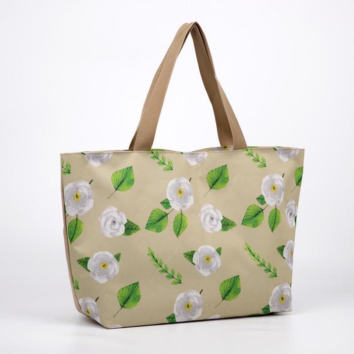 Сумка пляжная, отдел на молнии, цвет бежевый Сумка пляжная, отдел на молнии, цвет бежевый