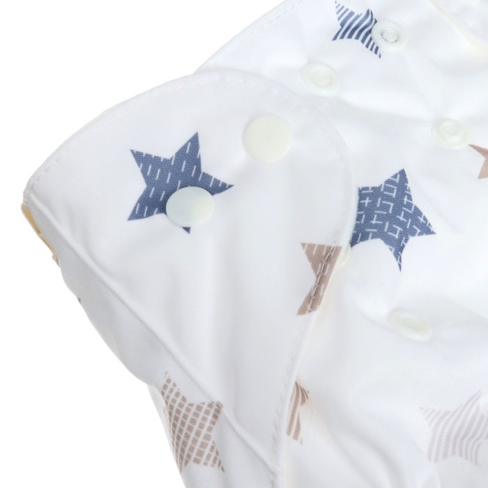 Многоразовый подгузник &laquo;Звезды&raquo;, 3-15 кг, цвет белый, Крошка Я