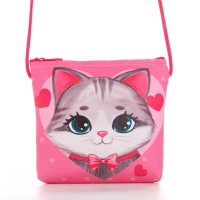 Сумка-кошелёк, для девочки через плечо "Добрый котик", 13х13х2 см Сумка-кошелёк, для девочки через плечо "Добрый котик", 13х13х2 см