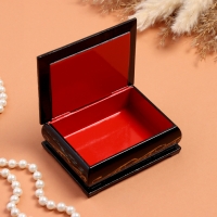 Шкатулка &laquo;Девочка с котенком&raquo;, черная, 8&times;10,5 см, лаковая миниатюра