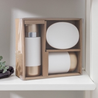 Наборы аксессуаров для ванной комнаты &laquo;Руж&raquo;, 3 предмета (дозатор для мыла 290 мл, мыльница, стакан 300 мл), цвет белый