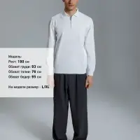 Рубашка поло мужская с длинным рукавом Terrazzo, белая, размер 2XL/3XL Рубашка поло мужская с длинным рукавом Terrazzo, белая, размер 2XL/3XL