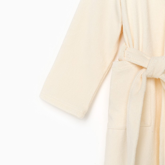 Халат махровый детский Экономь и Я, р. 34, цвет молочный, 100% хлопок, 340 г/м2 Халат махровый детский Экономь и Я, р. 34, цвет молочный, 100% хлопок, 340 г/м2