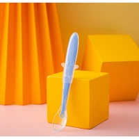 Ложка силиконовая детская &laquo;Жирафик&raquo;, цвет голубой