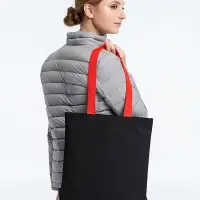 Холщовая сумка BrighTone, черная с красными ручками