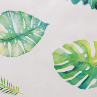 Клеёнка на стол Доляна &laquo;Тропики&raquo;, на тканевой основе, рулон 20 метров, ширина 137 см, общая толщина 0,22 мм, цвет белый