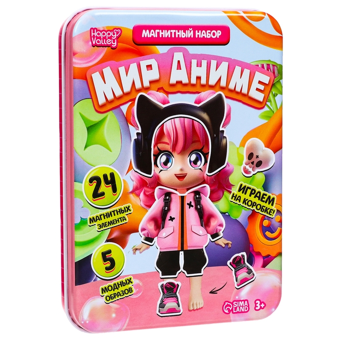Магнитный набор &laquo;Мир аниме&raquo;, в жестяной коробке