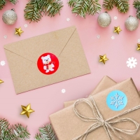 Новый год. Наклейки в рулоне "Веселье", 500 шт, 2,5 х 2,5 см Новый год. Наклейки в рулоне "Веселье", 500 шт, 2,5 х 2,5 см