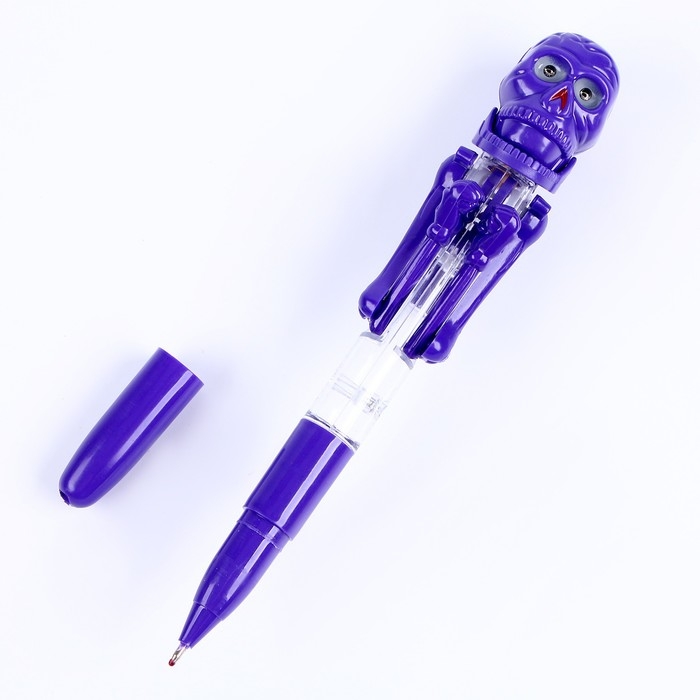 Прикол ручка «Скелет», боксёр, светятся глаза, цвета МИКС Прикол ручка «Скелет», боксёр, светятся глаза, цвета МИКС