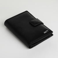 Портмоне мужское на магните 3 в 1, отдел для автодокументов, паспорта, цвет чёрный Портмоне мужское на магните 3 в 1, отдел для автодокументов, паспорта, цвет чёрный