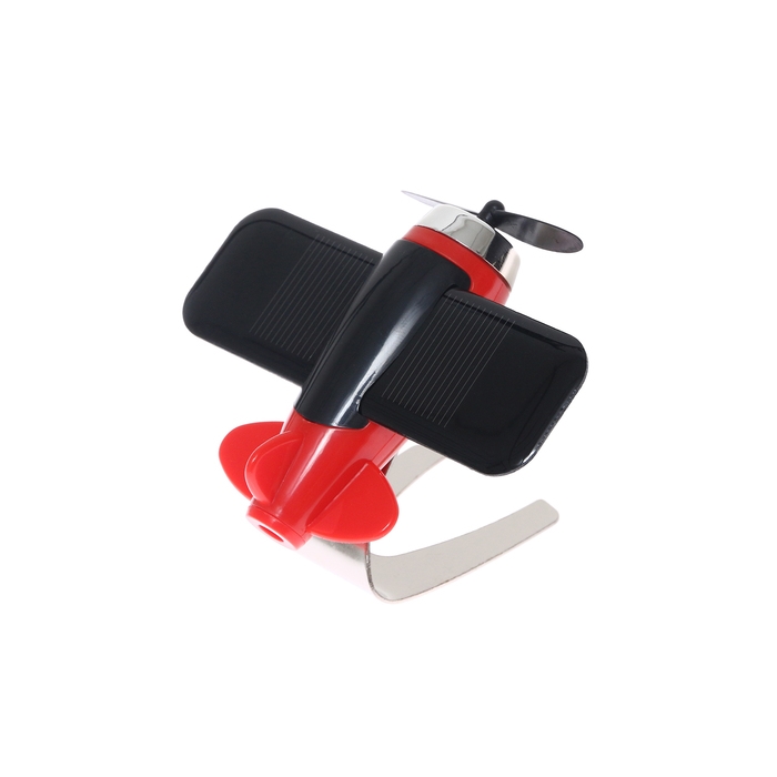 Игрушка на панель авто, самолет, пропеллер крутится от солнца, черный Игрушка на панель авто, самолет, пропеллер крутится от солнца, черный