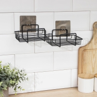 Полка на липучке Доляна, 31&times;11&times;6 см, цвет чёрный