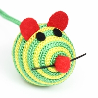 Шарик-мышь из текстиля, 4,2 см, зелёная Шарик-мышь из текстиля, 4,2 см, зелёная