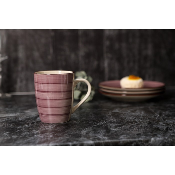 Кружка керамическая Доляна «Морской мир», 360 мл, цвет бордовый Кружка керамическая Доляна «Морской мир», 360 мл, цвет бордовый