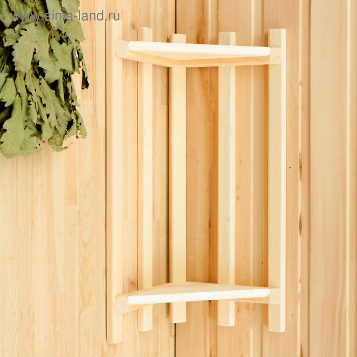 Полка угловая 2 яруса 13&times;33&times;55см, липа "Добропаровъ"